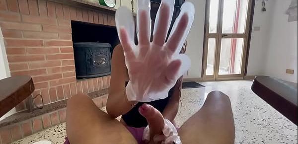  Gloves handjob fetish